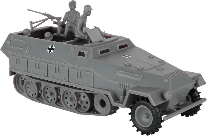 BMC CTS WW2 German Hanomag Halftrack - 5Pc Gray Plastic Army Men Armored Vehicle