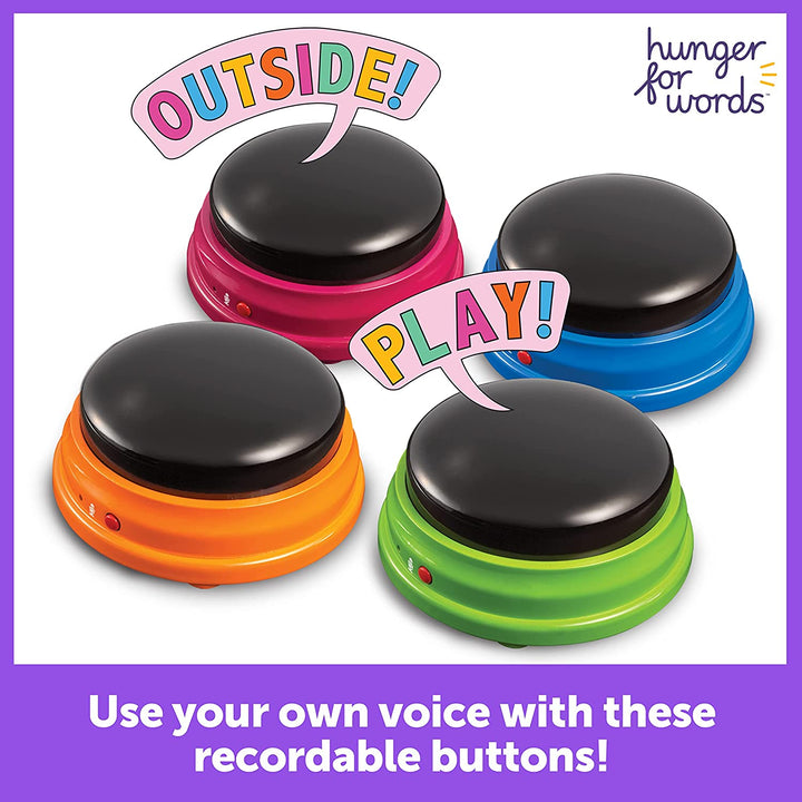 Talking Buttons Starter Set - Recordable Buttons to Teach Your Dog to Communicate, Dog Training Games, Plastic, Multicolor