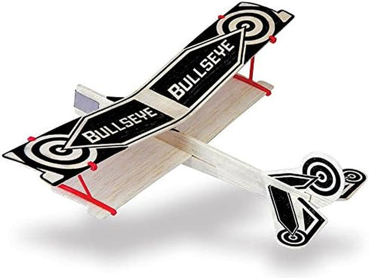 ~(2) Biplane Bullseye Balsa Wood Airplane Glider  Model Kit #43