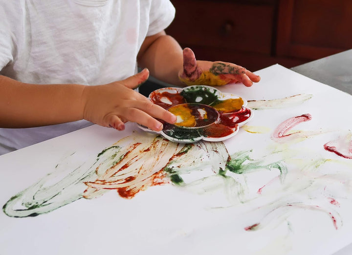 Vegan Finger Paints for Toddlers, Organic Baby Safe Coloring, Play, Made in USA (5 Colors)