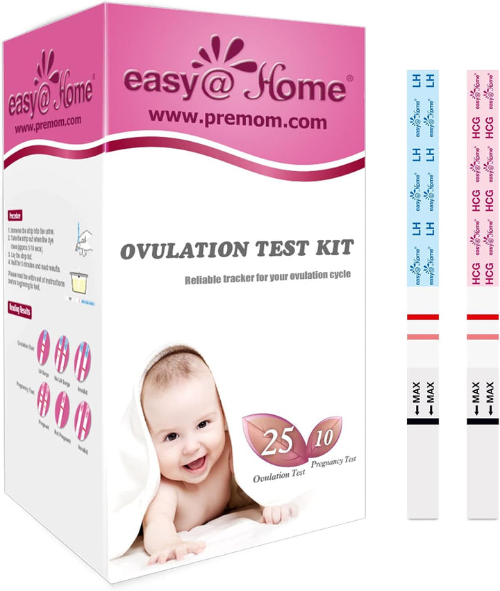 50 Ovulation Test Strips and 20 Pregnancy Test Strips Combo Kit, (50 LH + 20 Hcg)-Package May Vary