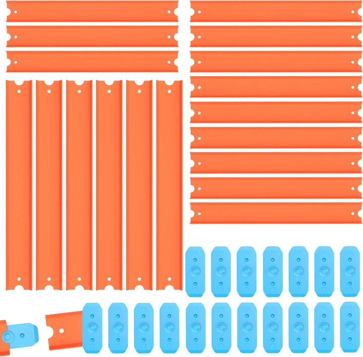Replacement Track Set Builder Pieces for Hot Wheels Toy Cars 36-Piece Straight Track Set, Connectors Included, 15 Feet of Track