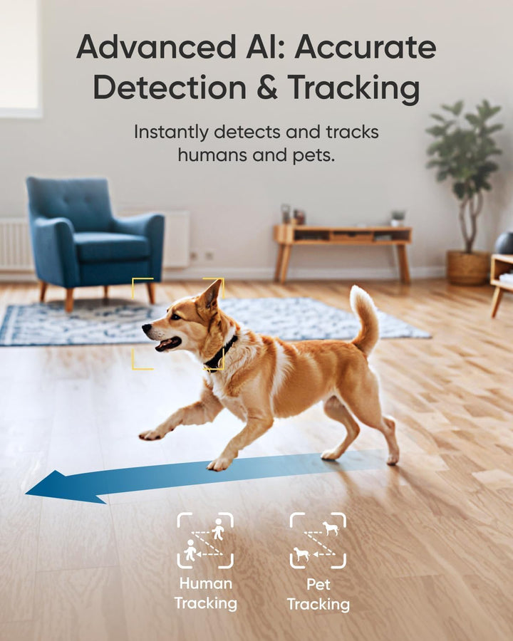 Eufy Indoor Cam E30, Latest Generation, 4K UHD Security Camera, Pet/Dog/Baby Camera with Phone App, Color Night Vision, Human/Pet Auto Tracking, 360 Pan-Tilt, Works with Homekit