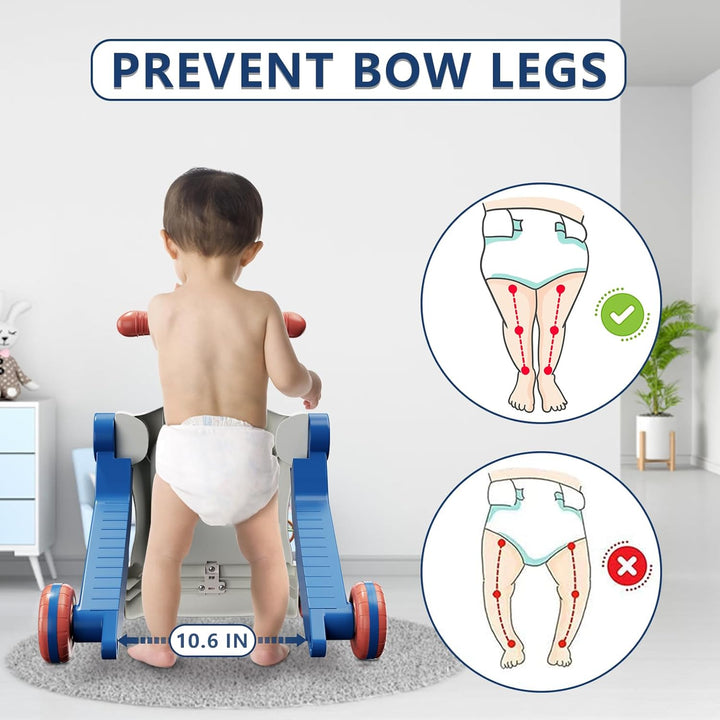5 in 1 Baby Push Walker for Baby Boy, Activity Center Learning to Walk, Sit to Stand, Early Learning Push Toys for Infant 12 Months, Walking Toys Gift for Toddler Boys, Blue