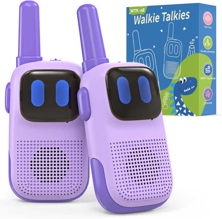 Toys for 3-12 Year Old Girls Boys, Walkie-Talkies for Kids 2 Pack 1000FT Long Range with 2 Channels, Handheld Kids Walky Talky Educational Electronic Outdoor Toys for outside Camping Hiking
