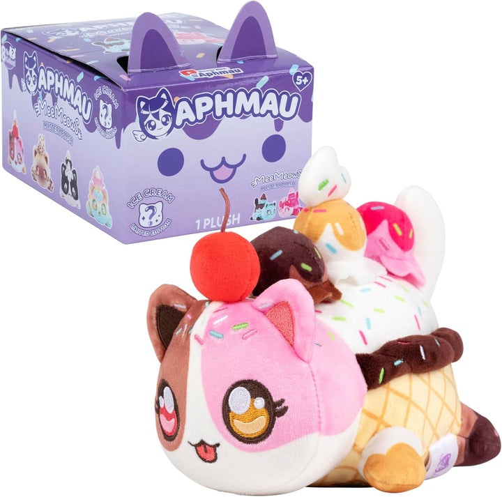 6” Meemeow Mystery Plush – Ice Cream; Youtube Gaming Channel, Blind Box, 1 of 8 Possible Ice Cream Meemeows, Official Merch