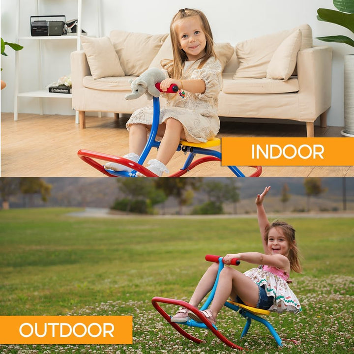 Rocking Horse - Kids Rocking Horse Rocking Chair Seesaw- Safe Home Playground Backyard Equipment - Rocker Single Teeter Totter for Youth Junior Kids