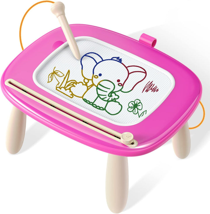 Magnetic Drawing Board, Toddler Girl Toys for 1-2 Year Old, Doodle Board Pad Learning and Educational Kids Toys for 1 2 3 Year Old Baby Girl Birthday Travel Activities - Pink
