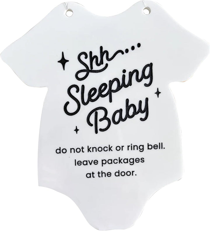 2Pcs Acrylic Baby Sleeping Hanging Sign Plaque, Do Not Knock or Ring the Bell, round Wooden Door Hanger for Baby Room, Nursery, Front Door, Door Knob Decor (Acrylic)