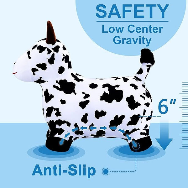 Bouncy Horse Hopping Toys, Inflatable Animal Horse Toys for Toddlers 1-3, Outdoor Indoor Bounce and Ride on Bouncer for Boys Girls, Birthday Gifts for 18 Months 2 3 4 5 6 Year Old with Pump