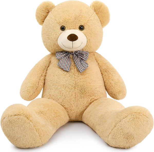 Giant Big Teddy Bear 4 Feet 47 Inch Life Size Tan Plush Bear Brown Stuffed Animal for Children Boyfriend