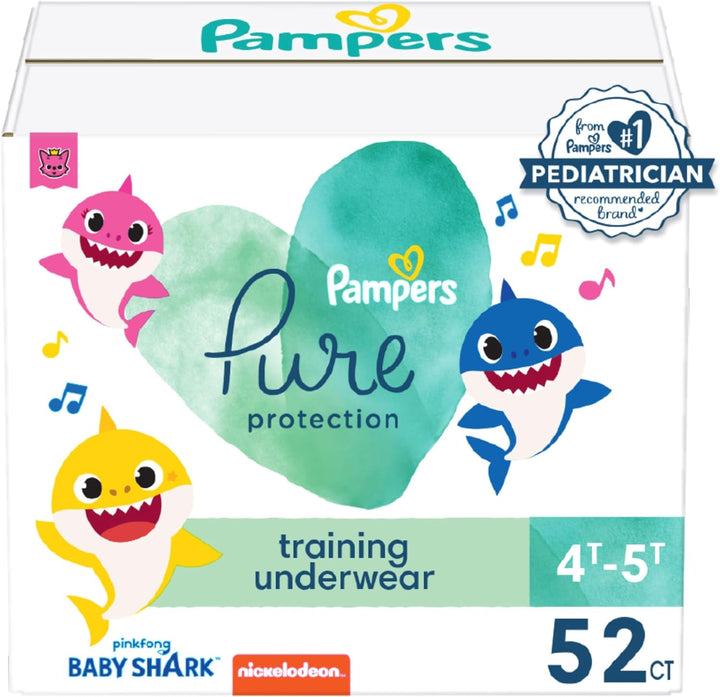 Training Pants - Pure Protection - Size 3T-4T, 92 Count, Baby Shark Premium Hypoallergenic Potty Underwear