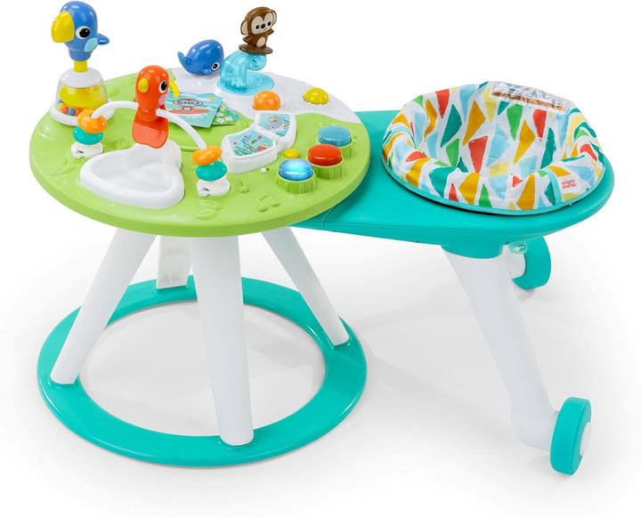 around We Go 2-In-1 Baby Walker, Discovery Activity Center and Table, Tropic Coral, Ages 6 Months+