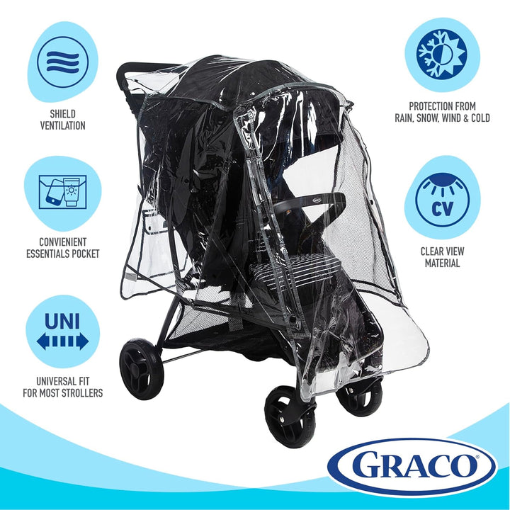 Universal Baby Stroller Plastic Rain Cover & Weather Shield, Lightweight Waterproof Weathershield, Clear Vinyl Infant Car Seat Carriage Umbrella, Winter Snow Wind Protection Travel Accessories