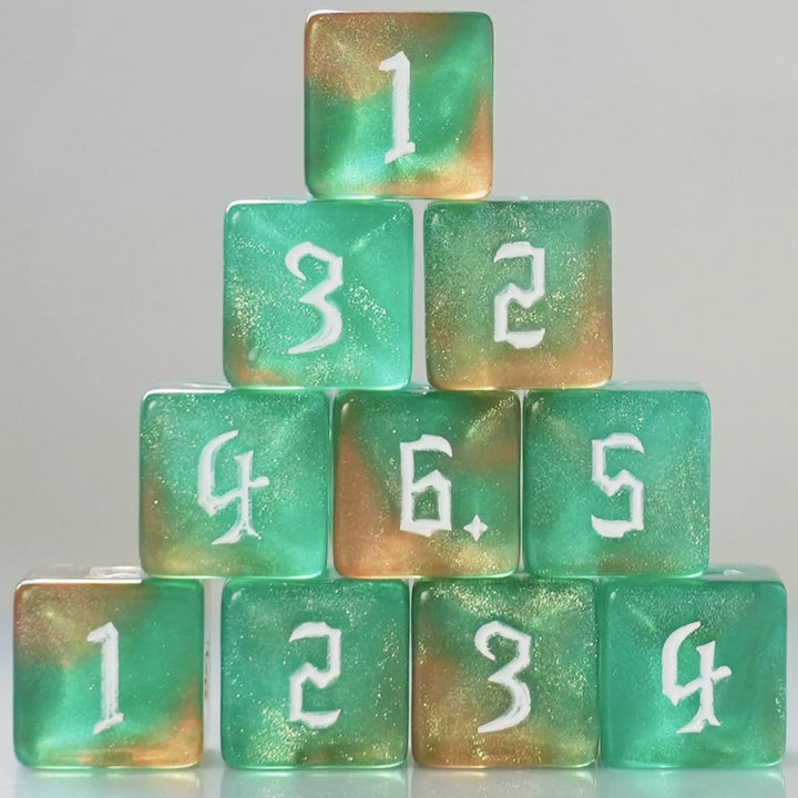 10 PC D6 Dice 16Mm Acrylic Dice Set for RPG MTG DND Dice Table Games and Board Games (Pink + Blue)