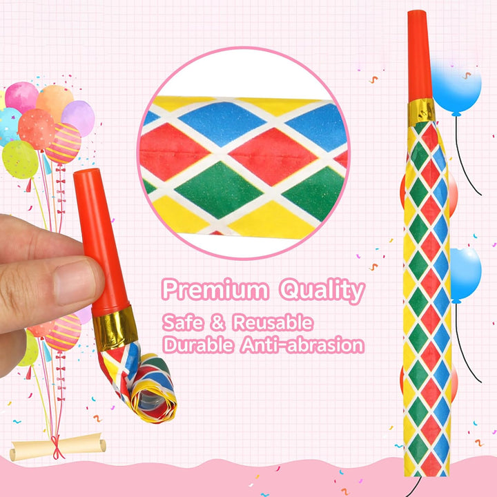 50 Pcs Funny Blowouts Blow Horns Birthday Party Whistles New Years Party Favors