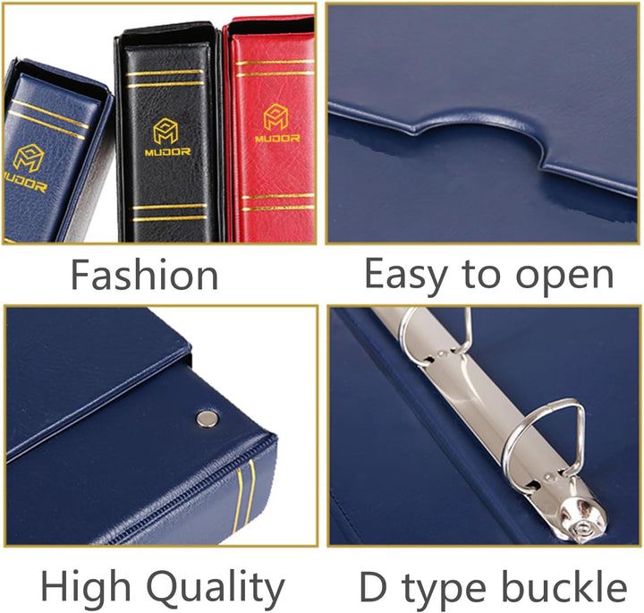 Empty Stamp Albums Stockbook for Professional Collectors, Classic Binder with Slipcase (Blue)