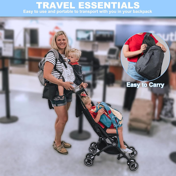 Baby Airplane Bed, Baby Travel Essentials for Flying, Toddler Airplane Seat Extender Must Haves, Plane Portable High Chair Harness Seat for Infant (Gray)