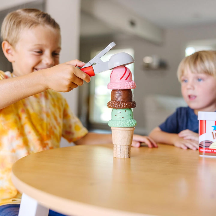 Scoop and Stack Ice Cream Cone Magnetic Pretend Play Set, Multicolor - FSC Certified