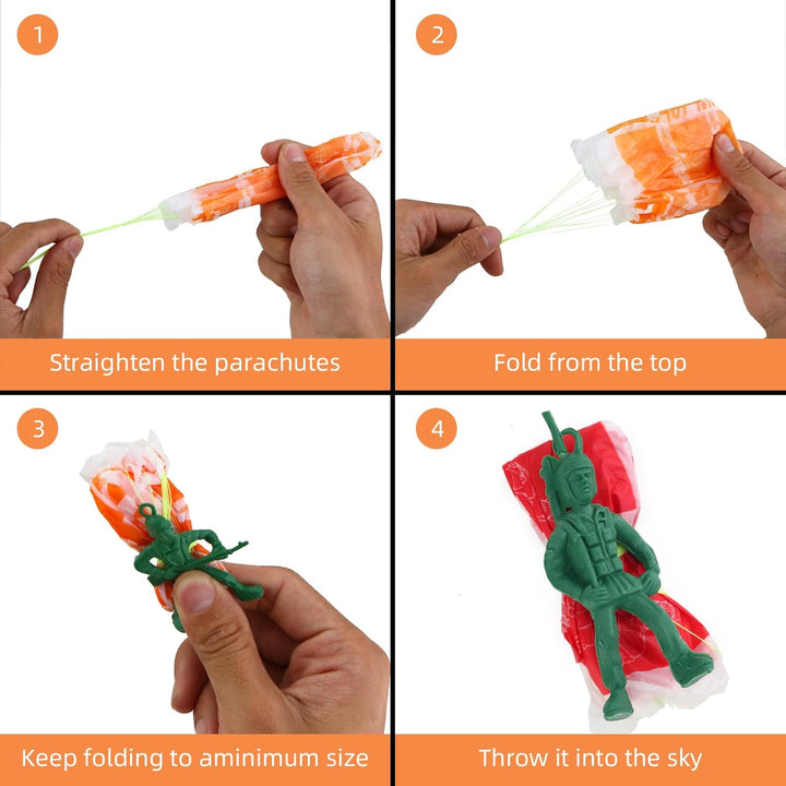 40PCS Parachute Toy, Outdoor Flying Toy for Kids 3 4 5 6 7 8 9, Mini Paratroopers Army Parachute Flying Throwing outside Toys for Toddlers, Boys, Girls, Party Favors, Goodie Bag Stuffers