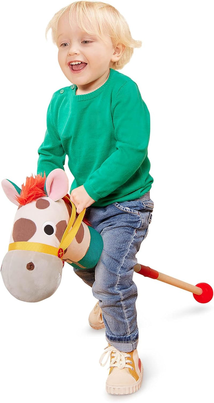 – Classic Hobby Horse – Plush Stick Horse – Wooden Pole & Sensory Textures – Realistic Sounds – 2+ Years – Pony Pal