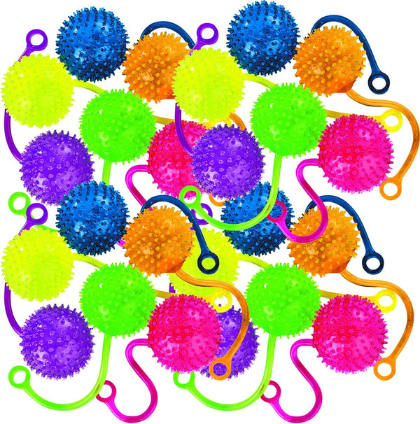 Mini Neon Water Yoyo Balls (Bulk Set of 24) - Novelty Party Toys and Favors