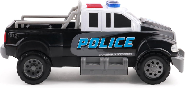 Rescue Force 12" Police Cruiser Toy: Realistic Lights & Sound Effects, Free Wheeling Play & Batteries Included - Ages 3+