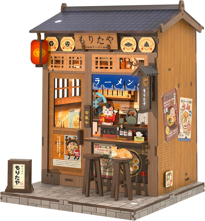 Book Nook Kit - DIY Miniature House Coffee Shop Dollhouse Kit for Adults and Teens, Booknook Tiny House Bookshelf Decor 3D Wooden Puzzle, Gifts for Family, Friends (Corner Coffee Shop)