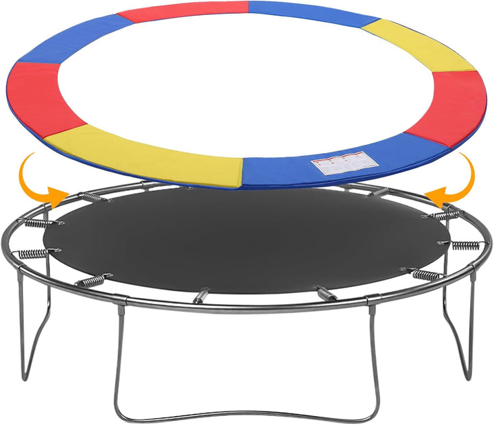 Trampoline Pad Replacement, 12FT 14FT 15FT Trampoline Spring Cover, Thickened EPE Foam Tear-Resistant Waterproof Safety Pad, No Holes for Pole