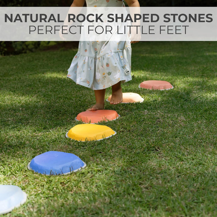 Fun Stepping Stones for Kids – Engaging Indoor & Outdoor Activity for Toddlers | Non-Slip Balance & Coordination Obstacle Course | Sensory Play Set of 6 for Ages 1-4