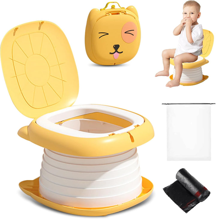 Portable Potty for Toddler Travel, Kids Travel Potty Training Chair with Travel Bag,Baby Potty Training Toilet for Outdoor and Indoor Easy to Clean(Gray) by , Includes 30 Replacement Bags