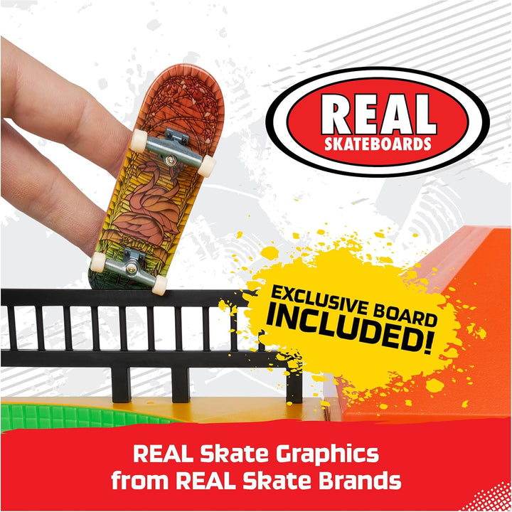 , Quarter Bowl Ruckus X-Connect Park Creator, Customizable and Buildable Ramp Set with Exclusive Fingerboard, Kids Toy for Ages 6 and Up