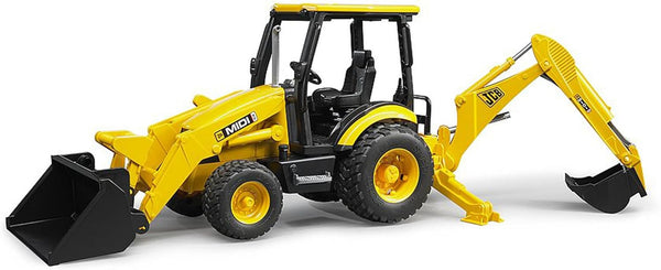 Toys - Construction Realistic JCB MIDI CX Backhoe Loader with Changeable Front Loader and Backhoe Loader Scoop - Ages 3+