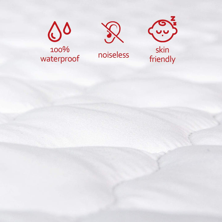 Pack and Play Mattress Pad Protector 2 Pack Waterproof, Cotton Fabric Absorbent, Soft Pack and Play Sheets, Fits Graco Play Yards, Baby Portable Mini Cribs. Foldable Mini Crib Sheets Cover