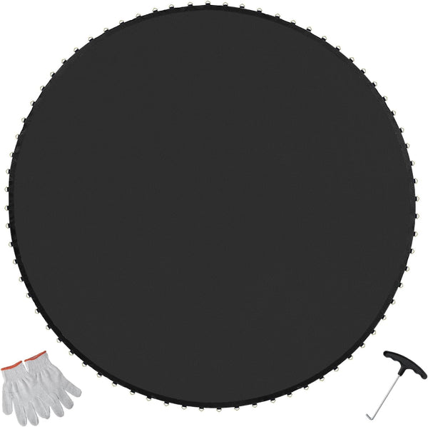 Replacement Trampoline Mat, Jumping Mat Fits 12/13/14/15 Ft Frame, Universal Jumping round Trampoline, Uv-Resistant Mat with Spring Tool & 72/80/92 V-Rings, Fit 5.5"/6.5"/7" Spring Length