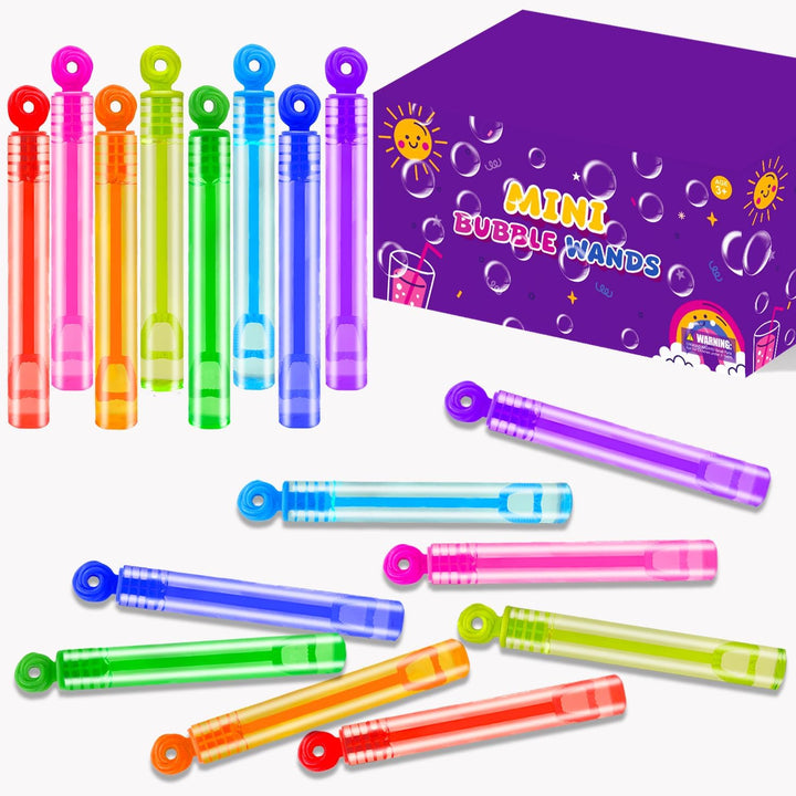Party Goodie Bag Stuffer Fillers for Kids, 32 Pack Mini Bubble Wand Toys Gifts for Toddlers, Small Pinata Birthday Camping Wedding Party Favors Supplies, Classroom School Stuff Prizes Treats Non Candy