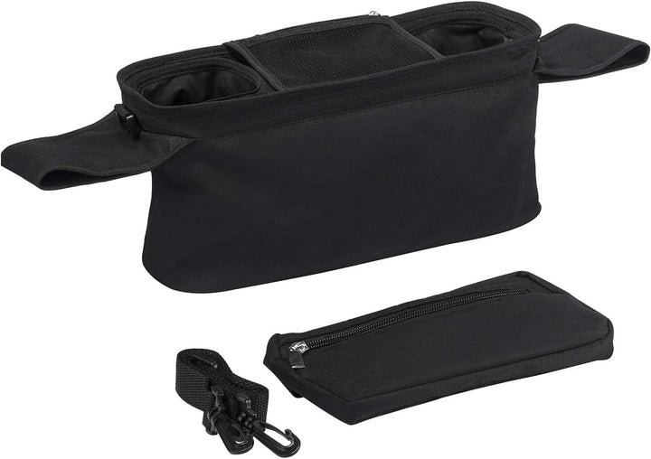 Universal Stroller Organizer with Insulated Cup Holder Detachable Phone Bag & Shoulder Strap, Fits for Stroller like Uppababy, Baby Jogger, Britax, BOB, Umbrella and Pet Stroller