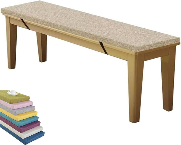 Indoor/Outdoor Bench Cushion for Furniture, Garden Replacement Cushions 90/100/120/150/180 Cm,Thick 5 Cm Seat Pads Non-Slip Removable for Loveseat Chair,Porch Swing,Dining(Beige,130X40X5Cm)