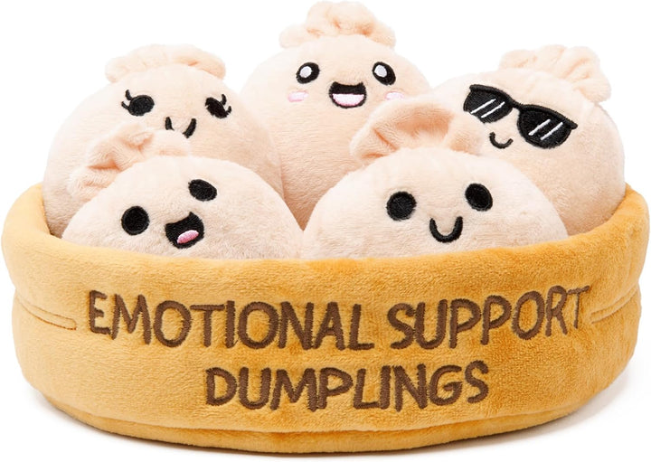 Emotional Support Chicken Nuggets by Relatable, Cuddly Stuffed Animals and Toys, Squishy Toys and Plushies, Great Gift Ideas for Loved Ones of All Ages, Includes 5 Plushies with Carrying Basket