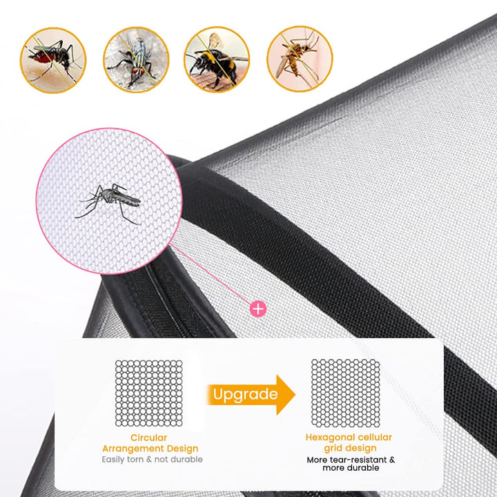 Universal Mosquito Net for Stroller, Baby Bug Net with Two-Way Zippers & Storage Bag, Breathable & Foldable Mosquito Nets for Strollers, Car Seat, Bassinet, Cradle, Portable Mini Crib, Black