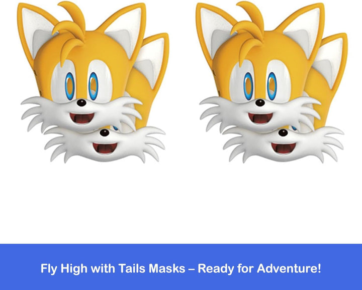 Sonic the Hedgehog Party Masks 16 Assorted Paper Masks with Celebrate with Me Sticker | Sonic Birthday Party Supplies for Kids