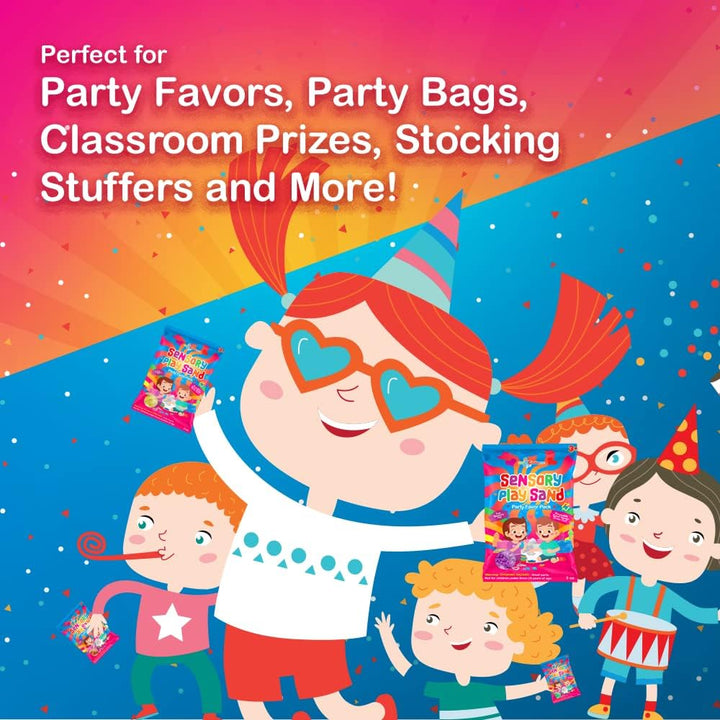 Sensory Play Sand Party Favor Pack Set - 24 Count 2Oz Play Sand Set - Sensory Molding Sand Toy Inspires Creativity & Imagination Use for Goodie Bags & Stocking Stuffers