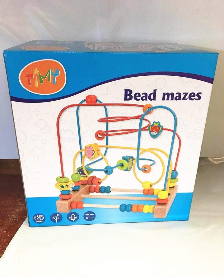 First Bead Maze Roller Coaster Wooden Educational Circle Toy for Toddlers