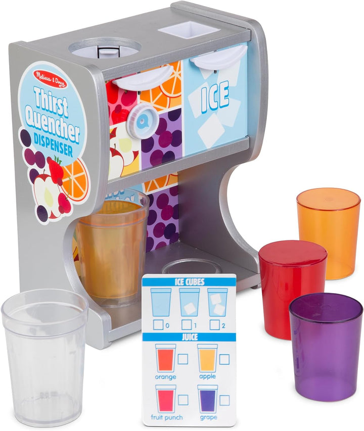 Wooden Thirst Quencher Drink Dispenser with Cups, Juice Inserts, Ice Cubes - FSC Certified