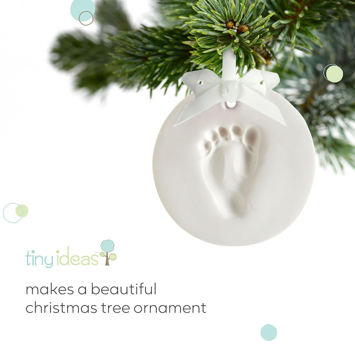 DIY No Mess Hanging Christmas Ornament Keepsake Kit, Baby Hand and Footprint Keepsake, Classic Nursery Decor, Ideal Gender Neutral Gift, Baby'S First Christmas, White