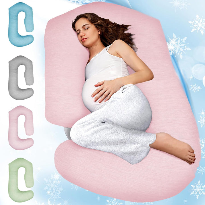 Pregnancy Pillows for Sleeping - V C U Shaped 57Inch Full Body Pillow with Removable Washable Cover, Cooling Maternity Pillow for Pregnant Women, Support for Back Belly Legs Hip