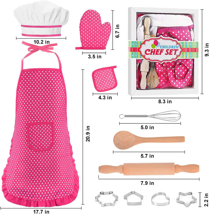 Gifts for 2-8 Year Old Girls Boys,Chef Costume Set Kids Apron for Girls Toddler Birthday Xmas Gifts for Kids Stocking Stuffer
