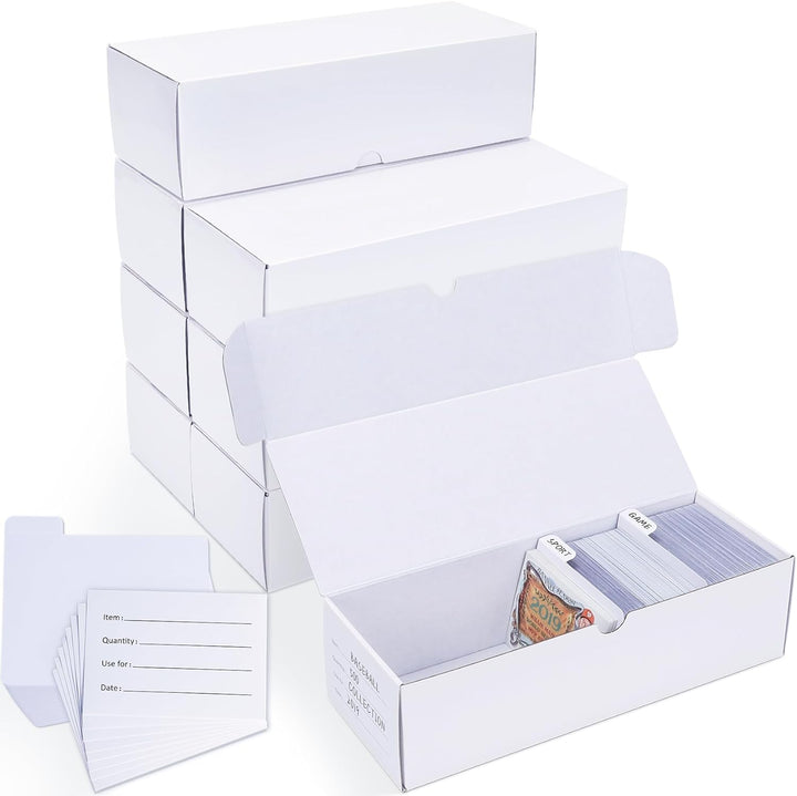 Trading-Card Storage Box, 8-Pack • 1000 Count Corrugated Cardboard Storage Box with Dividers & Labels for Tcg/Magic/Mtg Storage and Collection, 14.4 INCH Horizontal