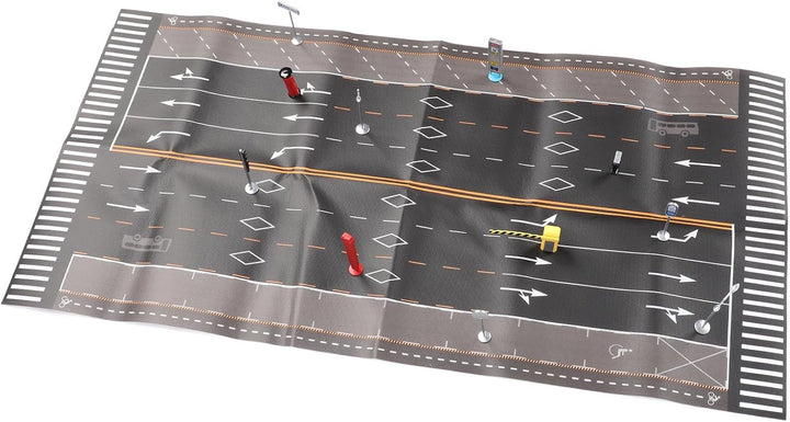 Miniature Traffic Road Model Toy Lifelike Educational Interactive Decorative Miniature Traffic Road Infrastructure Model for Home (English Style B)