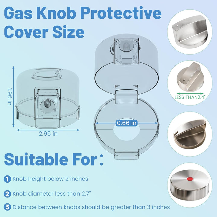 Stove Knob Safety Covers for Child Baby Proofing Kitchen Oven Knob Locks Universal Gas Burners Childproofing (5-Pack)